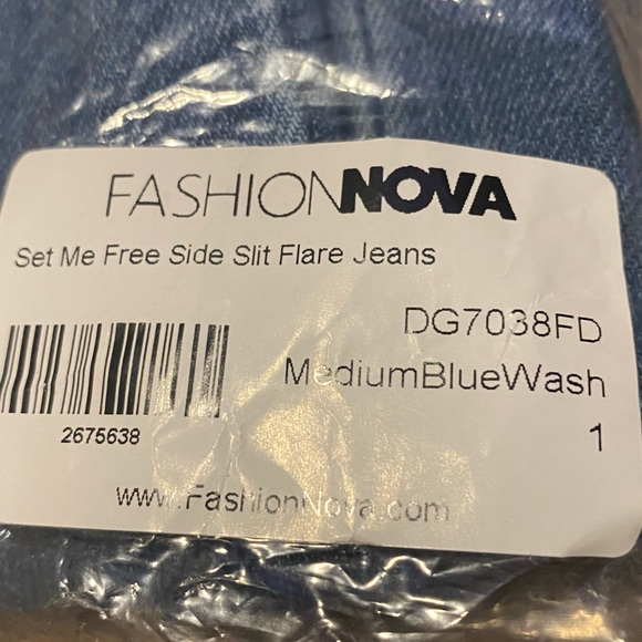 Fashion Nova Set Me Free Slit Jeans - Picture 2 of 3